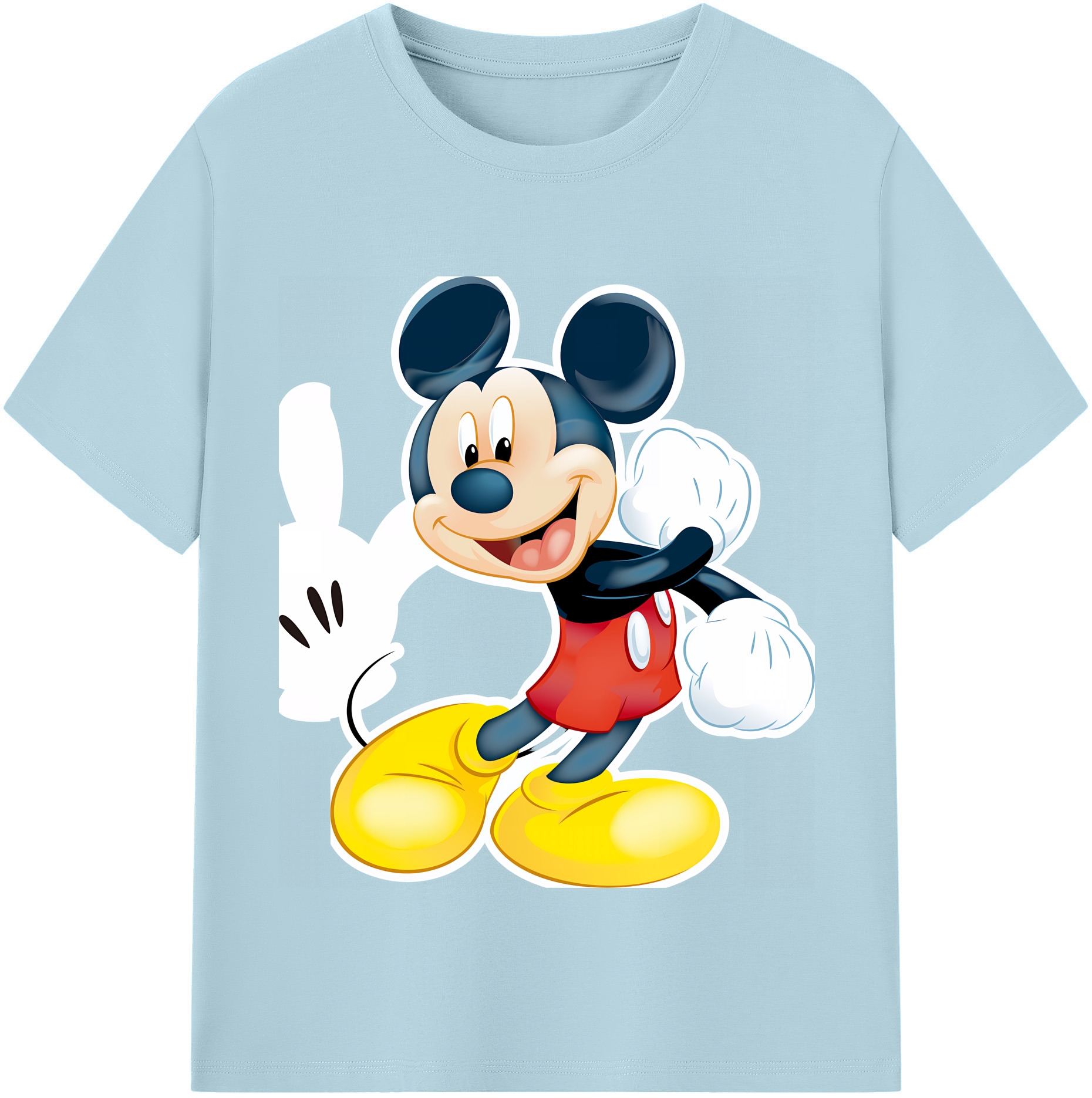 （画像用） ミッキーマウス Mickey Mouse 綿100％半袖Tシャツ（フロントプリント）